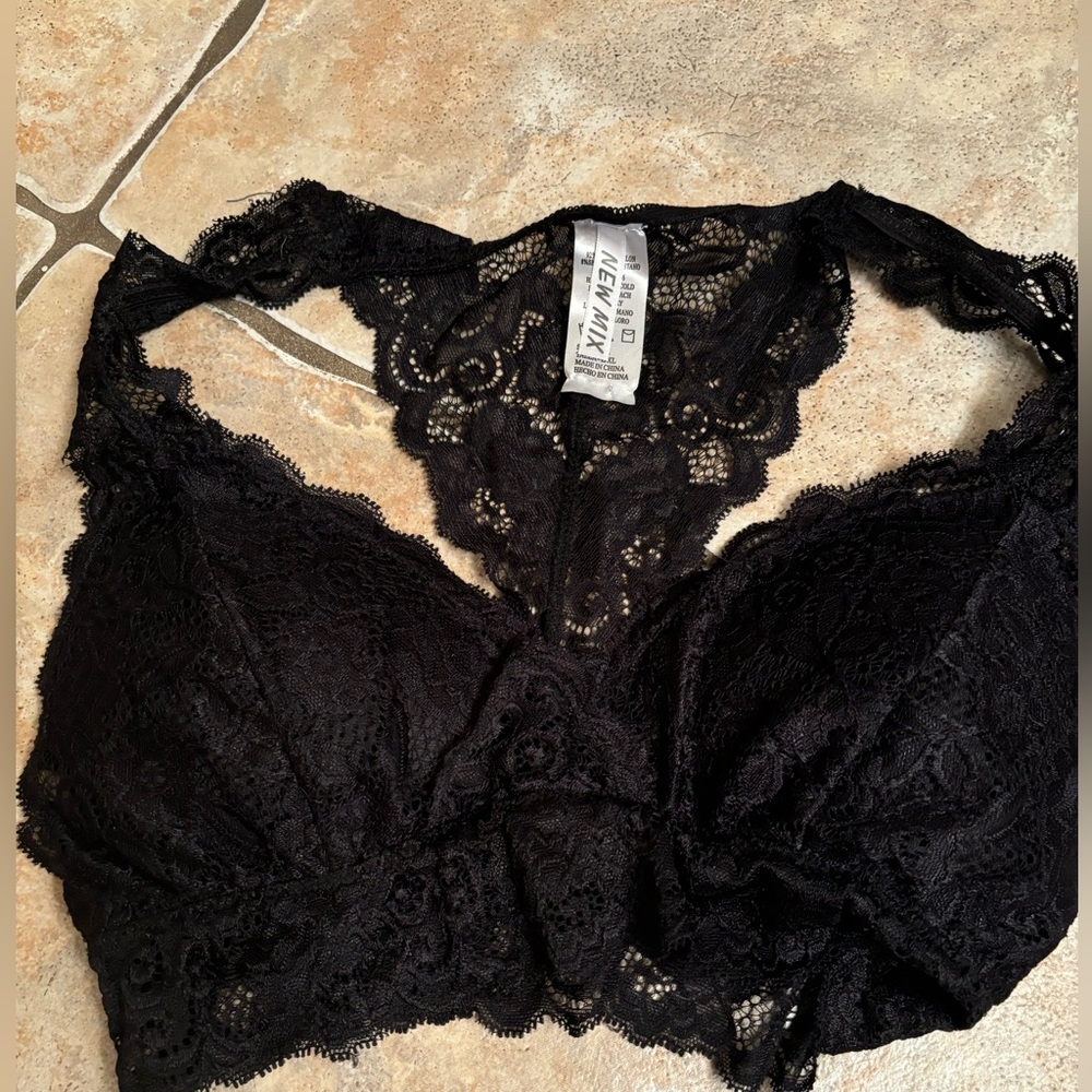 Black lace bralette
